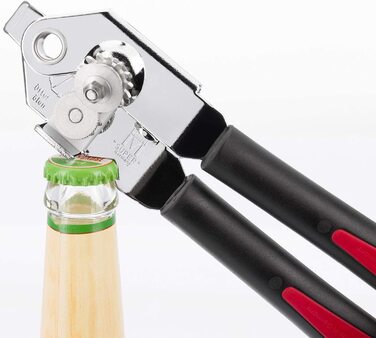 Відкривачка для банок Westmark Zangendosenöffner з відкривачем кришок та пляшок, 22 см, сталь/пластик, Gallant Super, чорний/червоний, 29412260