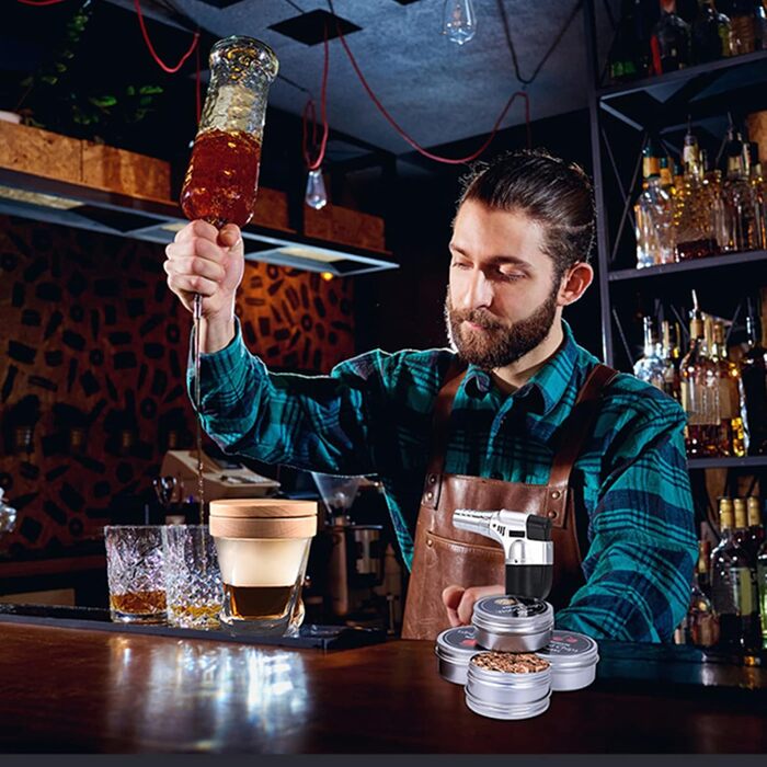 Набір для копчення коктейлів Cocktail Smoker Kit MKNZOME: для віскі, коктейлів, вина, кави та м'яса