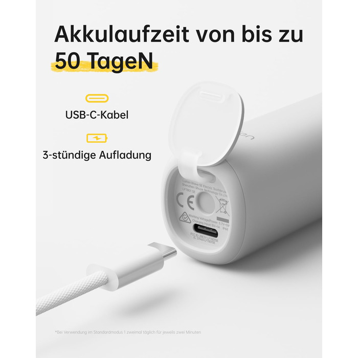 Електрична зубна щітка Laifen Wave Spezial з осциляцією та вібрацією, звукова, для дорослих, з додатком, 2 насадки (зелена)