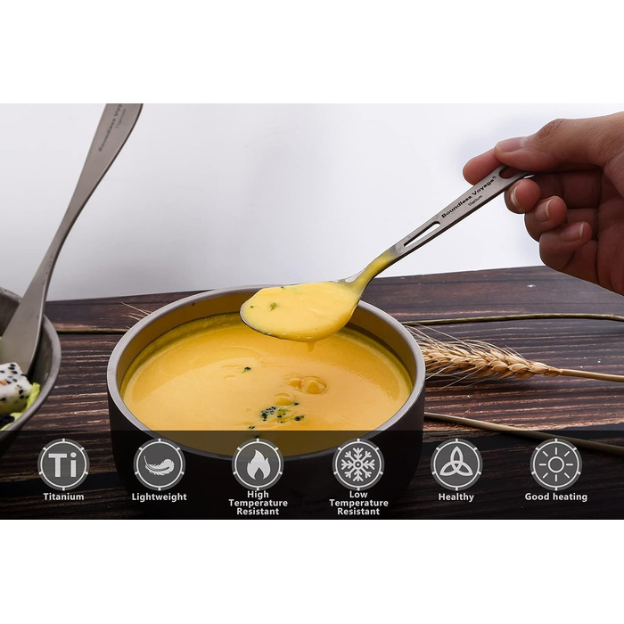 Набір туристичного посуду iBasingo Titan 3 шт. (вилка, ложка, ніж) з нержавіючої сталі - для кемпінгу, риболовлі, пікніків, грилів