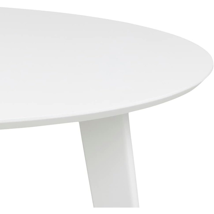 Стіл обідній Roxanne Runder від AC Design Furniture: круглий, Ø 105 см, висота 76 см, для 4 осіб, шпон, колір білий. Сучасний ретро стиль для кухні/їдальні