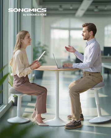 SONGMICS Стілець-табурет для стоячи, регульована висота 48-65.5 см, обертовий, сірий, для офісу та дому (OSC018BH01)