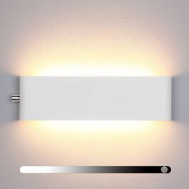 Настінний світильник Lightess потужністю 15 Вт, Світлодіодний світильник для сходової клітки з регульованою яскравістю, сучасний настінний світильник білого кольору з вимикачем, світильник для вітальні, спальні, передпокою, сходів, теплий білий-теплий білий