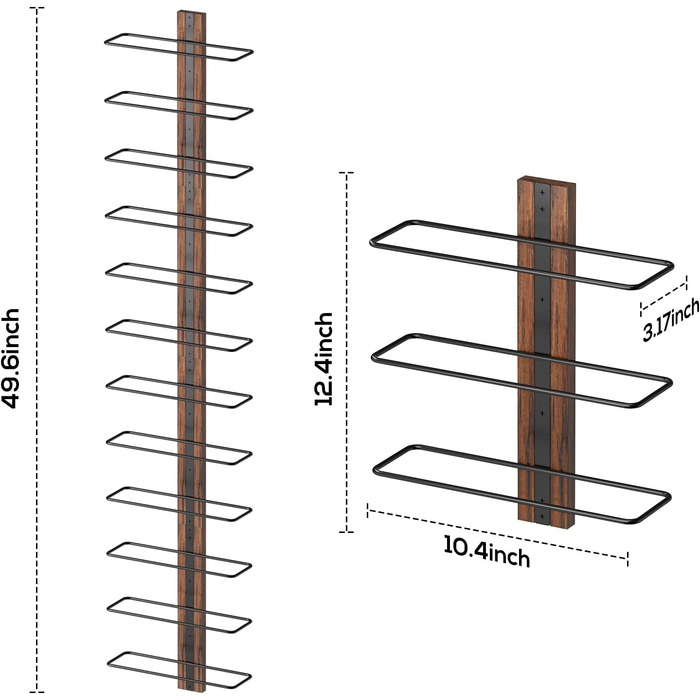 Настінна вітрина для вина B4Life на 12 пляшок, метал та дерево, чорний колір, для кухні, їдальні, бару