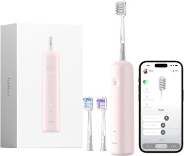 Електрична звукова зубна щітка Laifen Wave з 3 насадками, водонепроникна IPX7, для дорослих, рожева