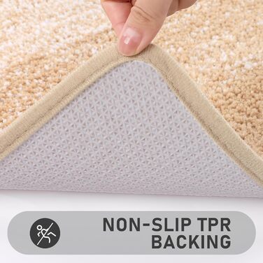 Набір килимків для ванної кімнати Bsmathom, 4 шт., з кришкою для унітазу, м'які, швидковисихаючі, нековзні, машинного прання, килимки з U-подібною контуром, килимок для унітазу, помаранчевий (Sunset Chevron) 18'x26'+18'x48'+U20'x24'+Cover19'x21'