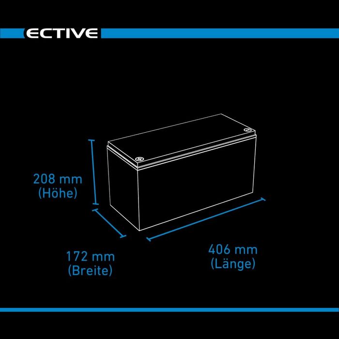 Акумулятор ECTIVE GEL DC135SC - 12 В, 135 Ач, з заправними пакетами, LCD дисплей - батарея VRLA глибокого циклу, сонячна батарея, батарея для човнів, стартерна батарея, свинцево-кислотна батарея для караванів, кемперів