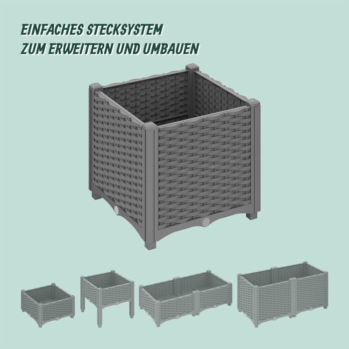 Горщик для рослин Relaxdays з імітацією ротангу