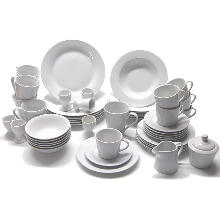 Ретч Арцберг / Набір посуду комбінований сервіс з 50 предметів Емілі для 6 осіб / білий / в один клік ви подбаєте про свій посуд