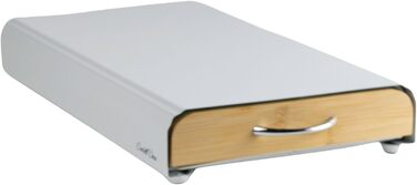 Організатор для капсул Nespresso, металевий, на 50 капсул, білий (з бамбуком)