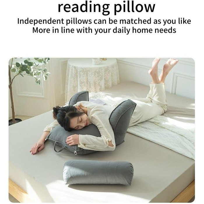 Зручне крісло-мішок з підголівником та кишенею, ергономічне крісло для читання, відпочинку, офісу (75x40x50 см, Коричневе)