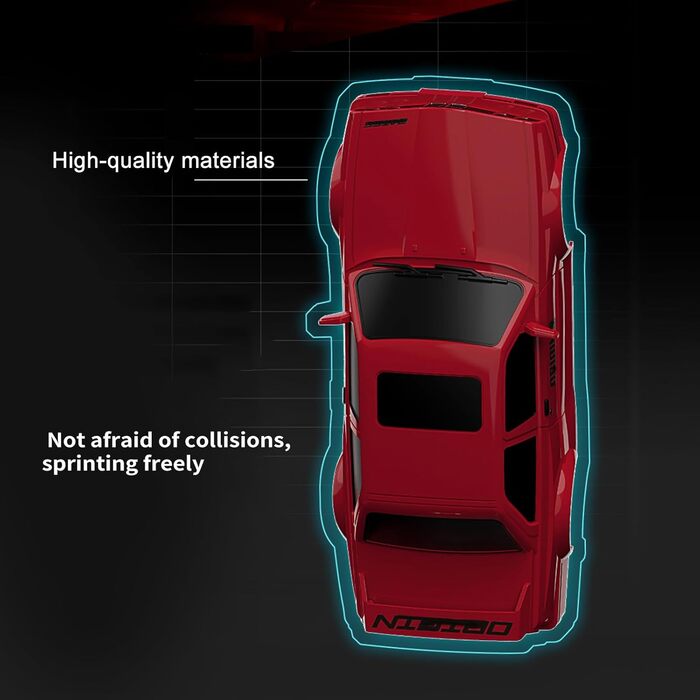 RC Дрифт-кар Drift Auto 1:16, 2.4 GHz, 30 км/год, 4WD, LED підсвічування, 2 акумулятори, Червоний