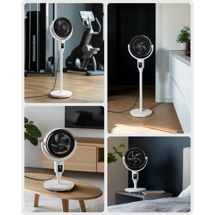 Вентилятор Pro Breeze AirFlo Standventilator: тихий, з пульт, LED-дисплей, 109 см, 2 режими, осциляція, 29 дБ, регулювання висоти, для дому, офісу, спальні, AirFlo WLAN