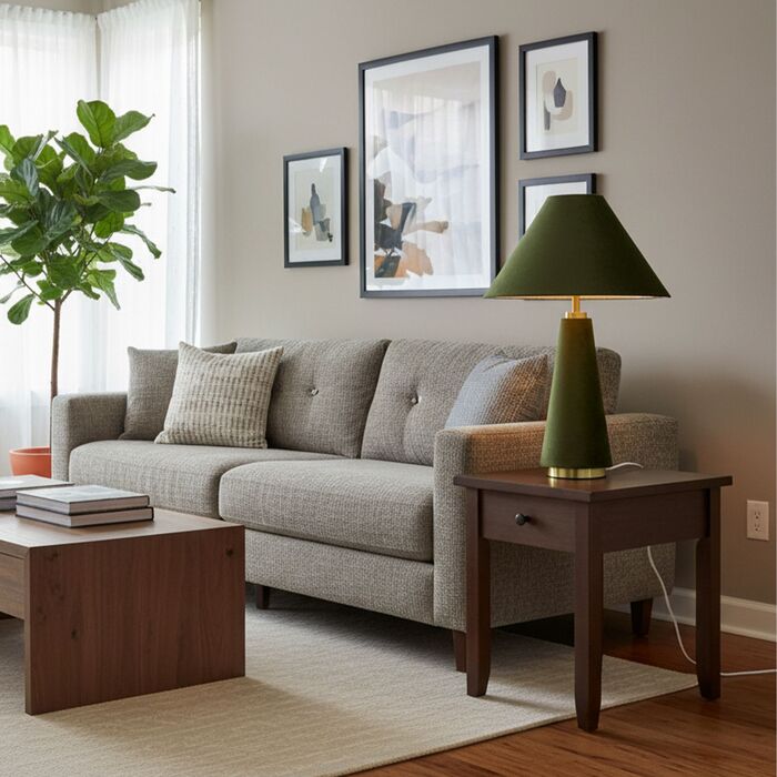 Лампа настільна Relaxdays з абажуром з оксамиту