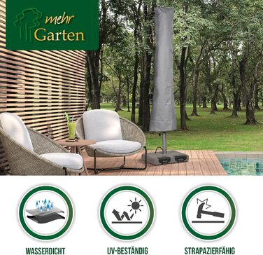 Чохол для парасольки круглий/кутовий сірий, Oxford 600D, водонепроникний, UV-стійкий, до Ø500см / 400x400см