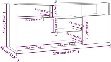 Тумба під телевізор зі світлодіодним підсвічуванням Білий 120x30x50 см