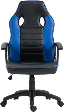 Ігрове крісло SVITA Гоночне крісло Ергономічне крісло для ПК з регульованою висотою Висока спинка Діти Підліток Чорний/Синій