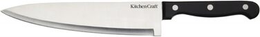Набір ножів KitchenCraft з підставкою (5 шт.) з нержавіючої сталі, з нержавіючої сталі, з приглушеними ручками, миється в посудомийній машині, срібно-чорний, 15 x 8 x 29,5 см
