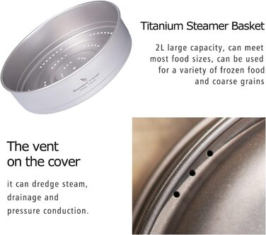 Набір посуду iBasingo 4.5L та 2L: каструля, пароварка, для кемпінгу, пікніка, туризму. Підходить для 3-5 осіб.