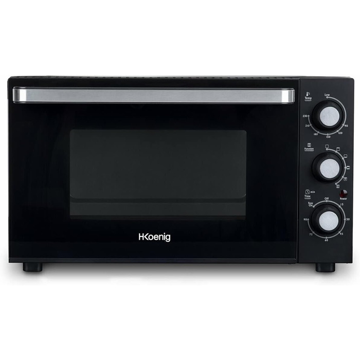 Міні-піч H.Koenig FO42, 42л, 230°C, 5 режимів, таймер 90хв, конвекція, гриль, з щипцями, крихтозбірник, поворотний насадка, 2000W