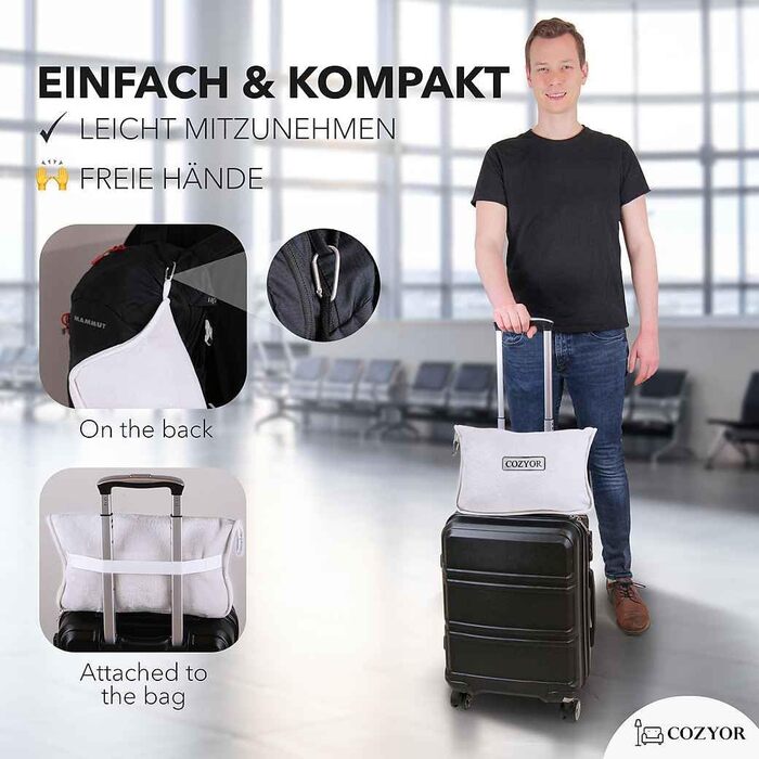 Набір для подорожей Cozyor 4-в-1: подушка для шиї, маска для сну, подушка для подорожей та плед 2 в 1, навушники, з кріпленням для рюкзака та валізи, червоний. Плед + подушка для шиї + маска для сну + навушники