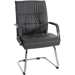 Стілець офісний Sievert з м'якою спинкою та оббивкою зі штучної шкіри, сірий | Конференційний стілець з підлокітниками