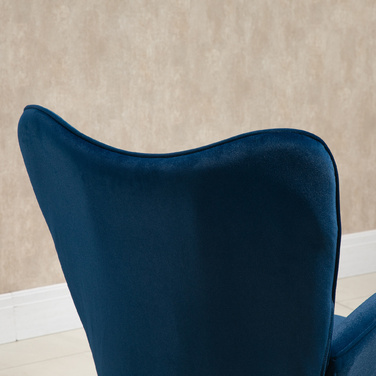 Крісло-гойдалка HOMCOM з капюшоном Rocking Chair Велика комфортність Підлокітники Сидіння Спинка оббита високощільним велюром Синій | Aosom