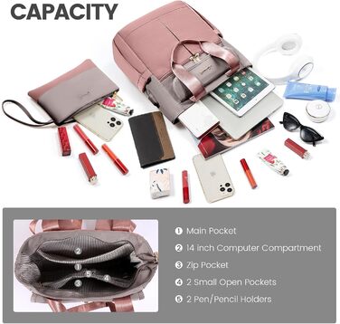 Жіночий рюкзак LOVEVOOK: компактний, водонепроникний, для ноутбука 13.3