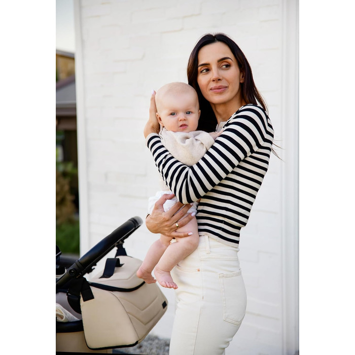 Дитяча коляска MoMi GISELLE 2 в 1 комбінована, сіра, з функцією візка, 5-точкова система безпеки, від народження до 22 кг, з корзиною для покупок, матрацом, дощовиком та пеленатором