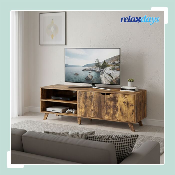 ТВ-тумба Relaxdays з металевим каркасом та 6 відділеннями