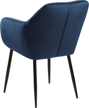 AC Design Furniture стілець Wendy, темно-синій/чорний, велюр/метал, 57x61x83 см