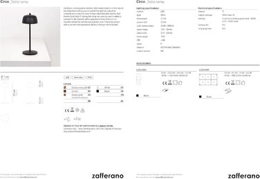 Zafferano Circe – Бездротова LED-лампа Circe, 30 см, регулювання яскравості, для дому та саду