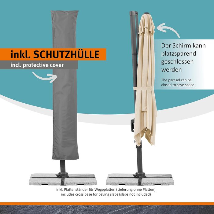 Парасолька від сонця Schneider RHODOS TWIST, 300 x 300 см, антрацит, модель 2025