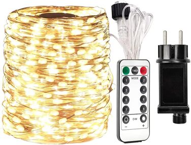 LED гірлянда RESNICE 30м, 300 LED, водонепроникна, з пультом, для дому та саду