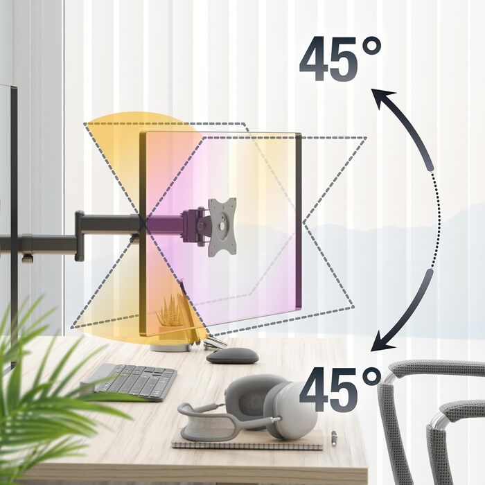 Підставка для монітора RICOO 2 монітори, Dual Monitor Arm, TS7811, чорний