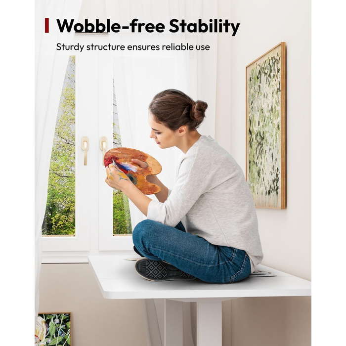 Регульований стіл Sanodesk 160x70 см – електричний підйомний стіл для роботи, білий. Макс. навантаження 90 кг