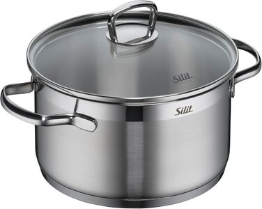 Набір каструль Silit Toskana Induktion 4-каструль, нержавіюча сталь, з кришкою з термоскла, не має покриття