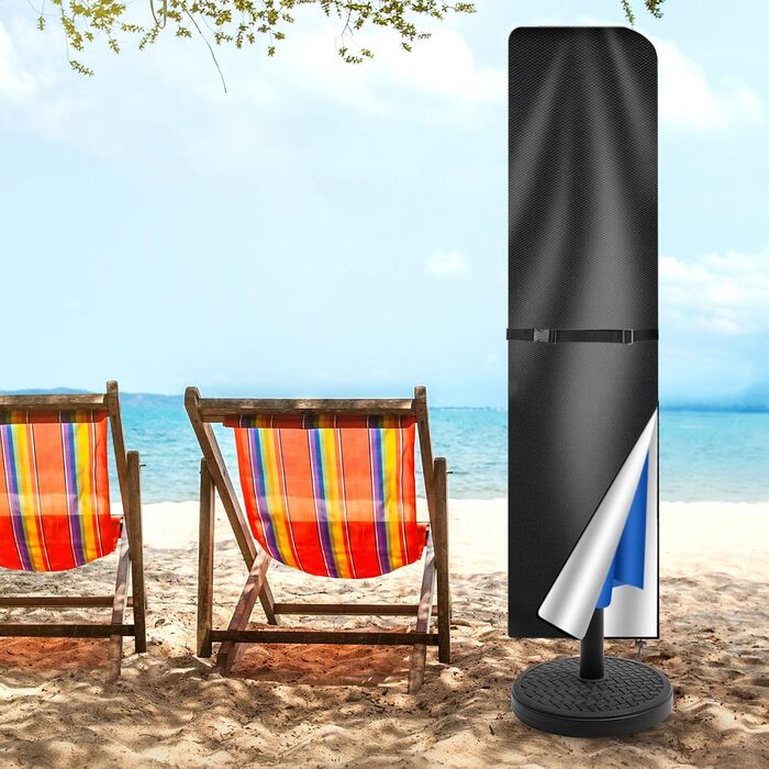 Чохол для парасольки/маркетки: захист від сонця та УФ-променів, діаметр до 400 см, розмір 300x300 см. Колір: коричневий/чорний. З підсилювачем.