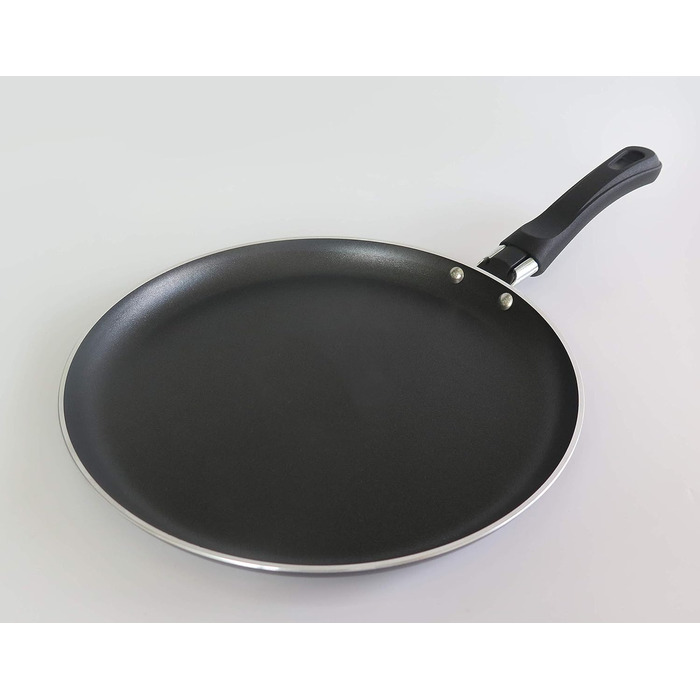 Сковорода для млинців Tredoni 22 см Сковорода з антипригарним покриттям з алюмінію, чорна (22 см)