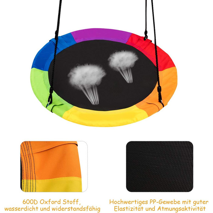 Шоукель DREAMADE для саду: регульована висота, діаметр 100 см, до 150 кг, для дітей та дорослих (кольоровий)