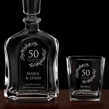 Мавертон Віскі Карафа + Набір склянок (2/4/6) з гравіюванням - 700 мл - Ідеальний подарунок на весілля