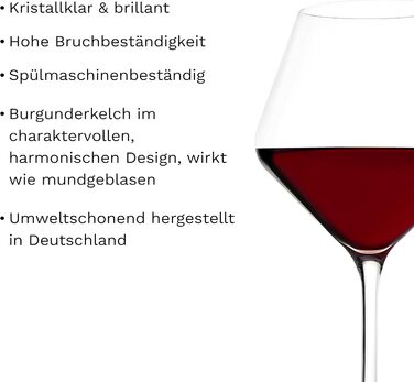 Бокали для червоного вина Stölzle Lausitz Revolution 6 шт, 490 мл - Кришталеві келихи для вина, міцні, для Бургундії
