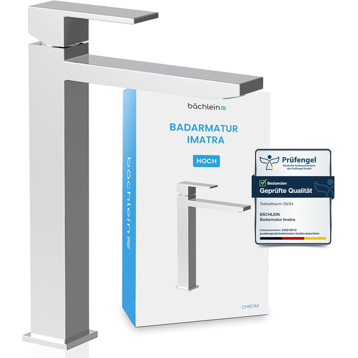 Змішувач для ванної кімнати Bächlein Imatra, однолеверний, хром, сучасний дизайн