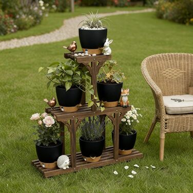 Набір горщиків для квітів ZMTECH 25 см з підставкою, пластикові пересаджувальні горщики з автополивом, кашпо з індикатором рівня води для дому/саду (2 шт., чорний)