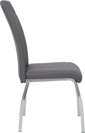 Стілець для їдальні Andrea, штучна шкіра, хромоване коліщатко, сірий (2 шт., 100x43x64 см)