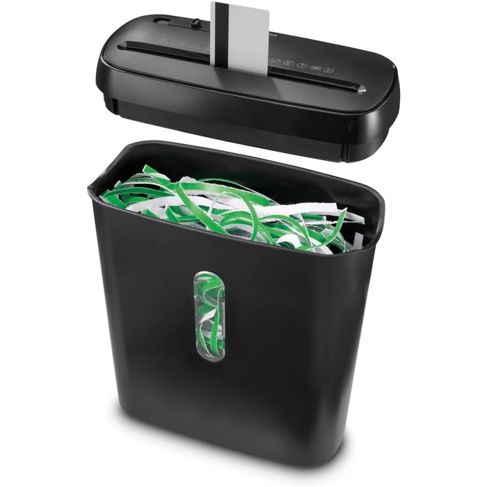 Електричний шредер для документів Hama, професійний, для дому та офісу, 6 листів, безпека 2 (DSGVO), 8 л, безпосередній завантаження