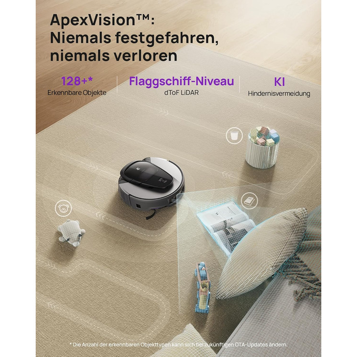 Робот-пилосос 3i G10+ з функцією миття підлоги, автоматичним компакттором сміття, потужністю всмоктування 18000 Па, вбудованою бічною щіткою та миючим мопом, інтелектуальною навігацією та уникненням перешкод за допомогою ШІ