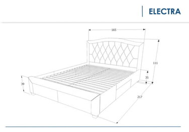 Ліжко ELECTRA 160X200 сіре/дуб TAP.76