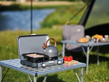 Газовий набір Campingaz 2 Grill & Go CV - плитка з 2 конфорками, для кемпінгу, з використанням газових картриджів, 3.6 Вт