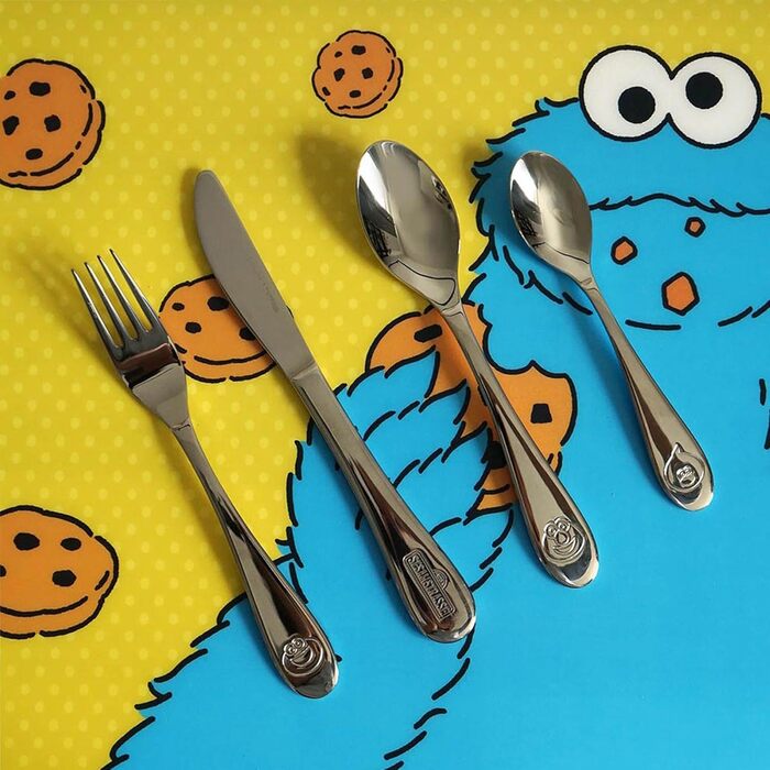 Набір дитячого посуду Kinderbesteck з гравіюванням - персоналізований посуд з ім'ям або датою від GEDA LABELS (Sesamstraße)